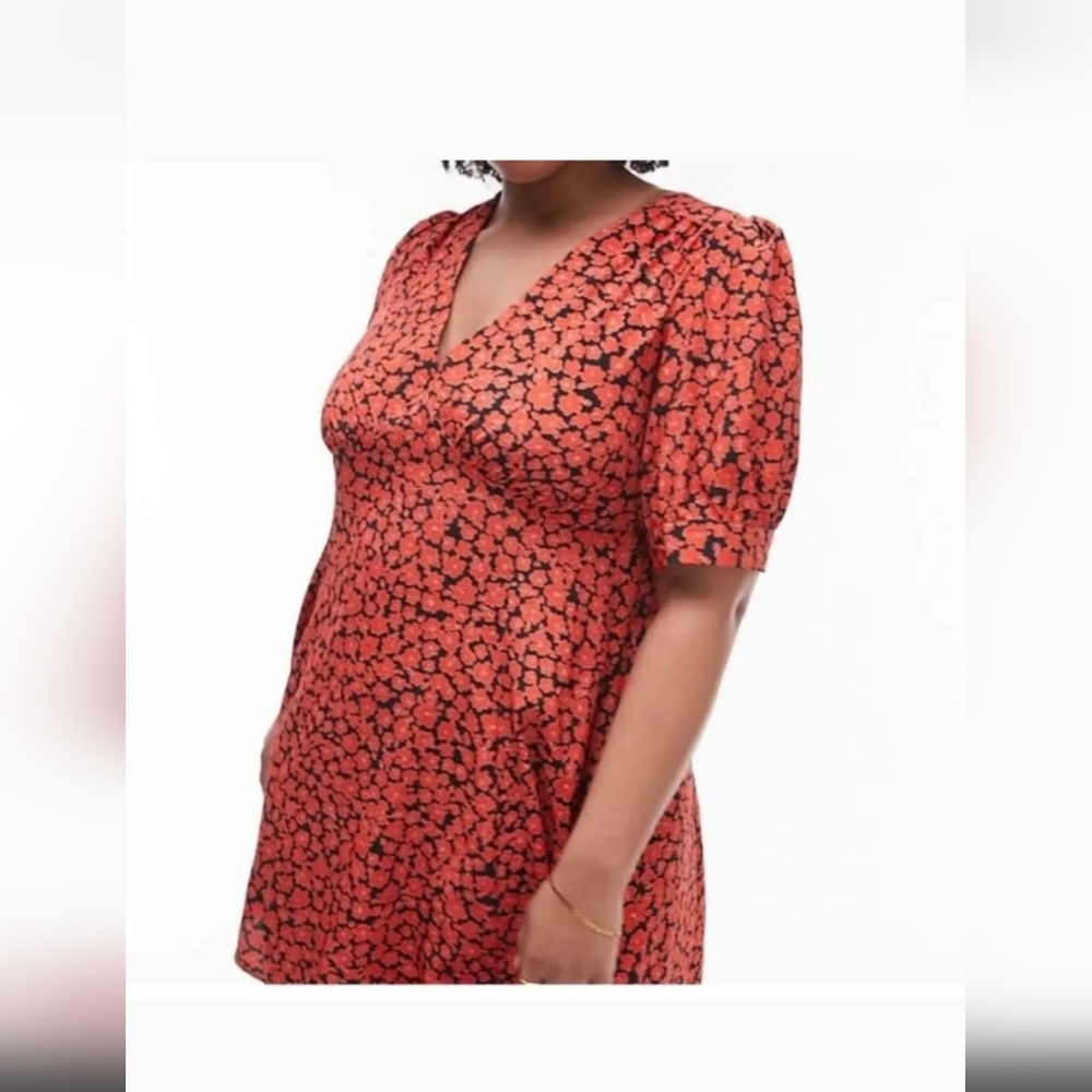 Topshop Red Floral Mini Dress